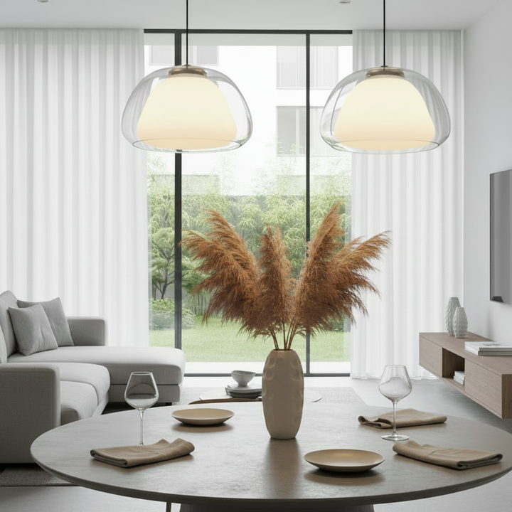 Adjustable Glass Dome Pendant Light
