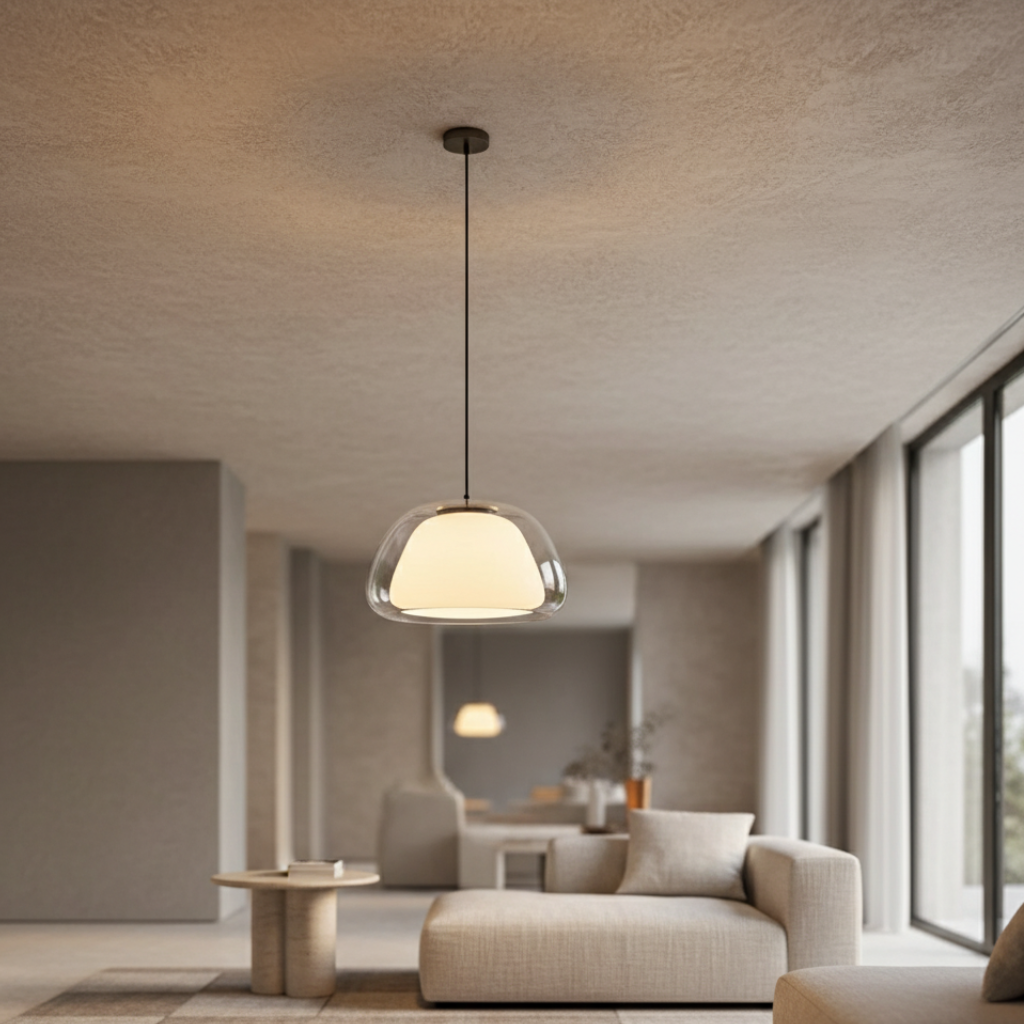 Adjustable Glass Dome Pendant Light