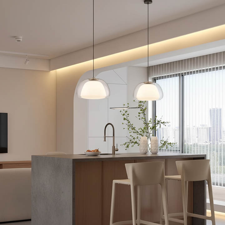 Adjustable Glass Dome Pendant Light