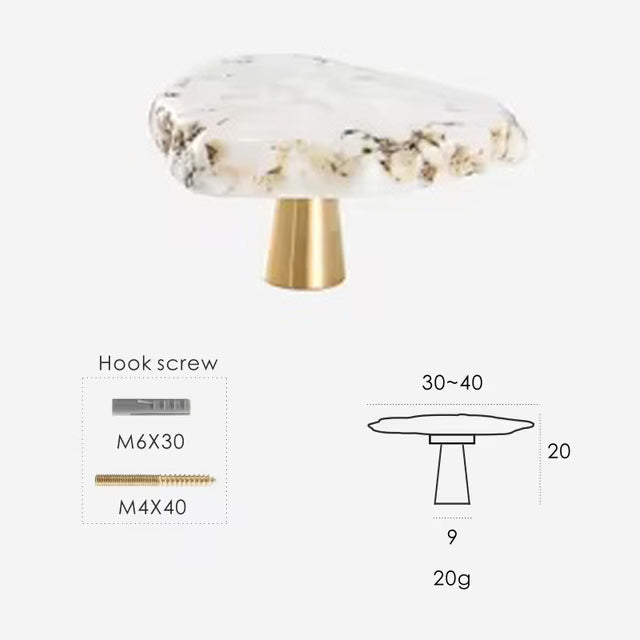 Large Knob Pull Natural Stone Accent Cabinet Handle – Detail View