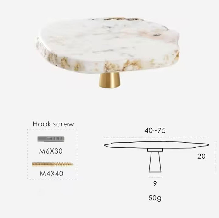 Small Knob Hook Natural Stone Accent Cabinet Handle – Detail View