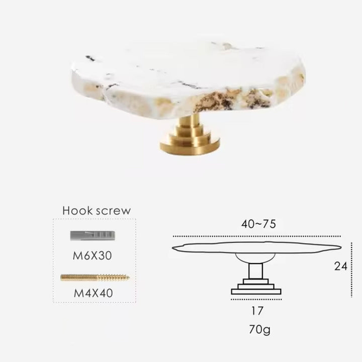 Medium Knob Hook Natural Stone Accent Cabinet Handle – Detail View