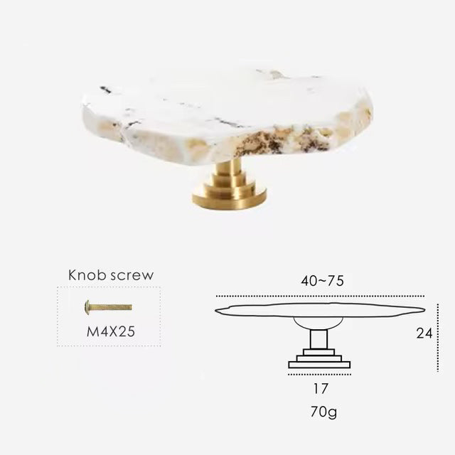Medium Knob Pull Natural Stone Accent Cabinet Handle – Detail View