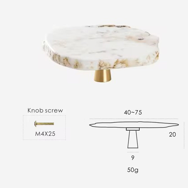 Small Knob Pull Natural Stone Accent Cabinet Handle – Detail View