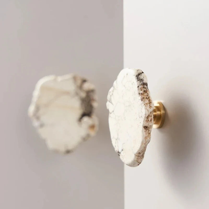 Large Knob Hook Natural Stone Accent Cabinet Handle – Detail View