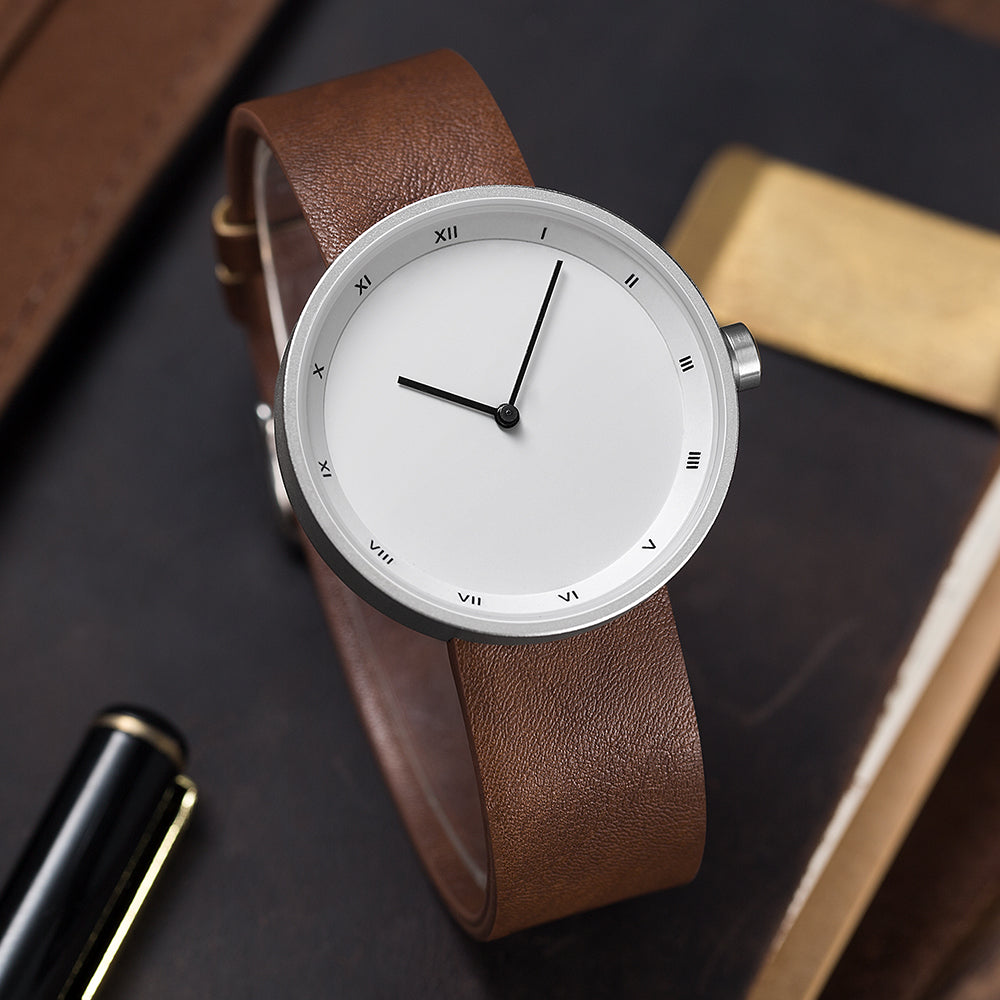 Brown Roman Numeral Alloy Leather Watch