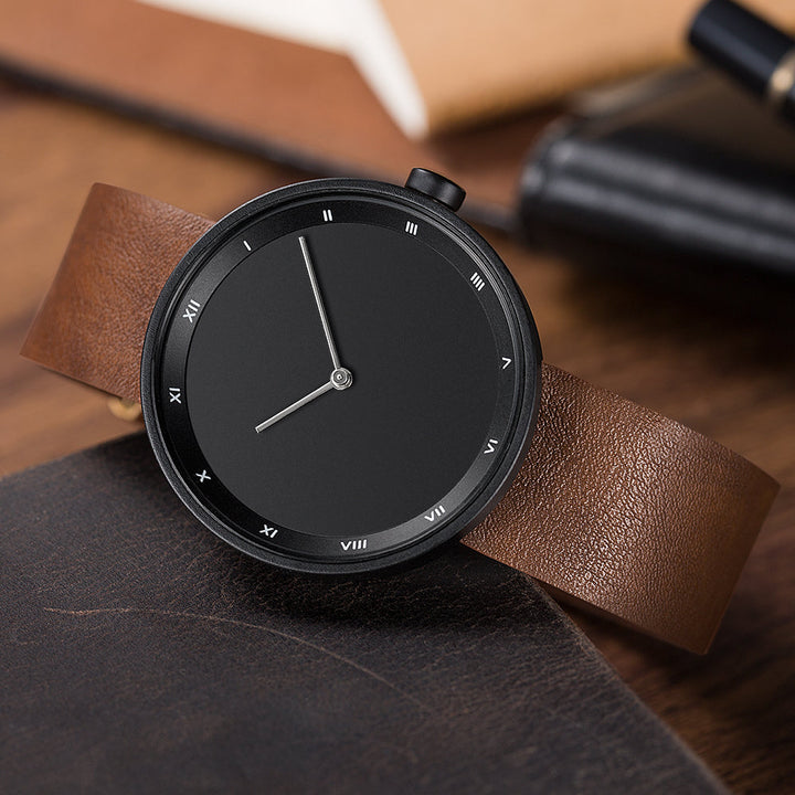 White Roman Numeral Alloy Leather Watch