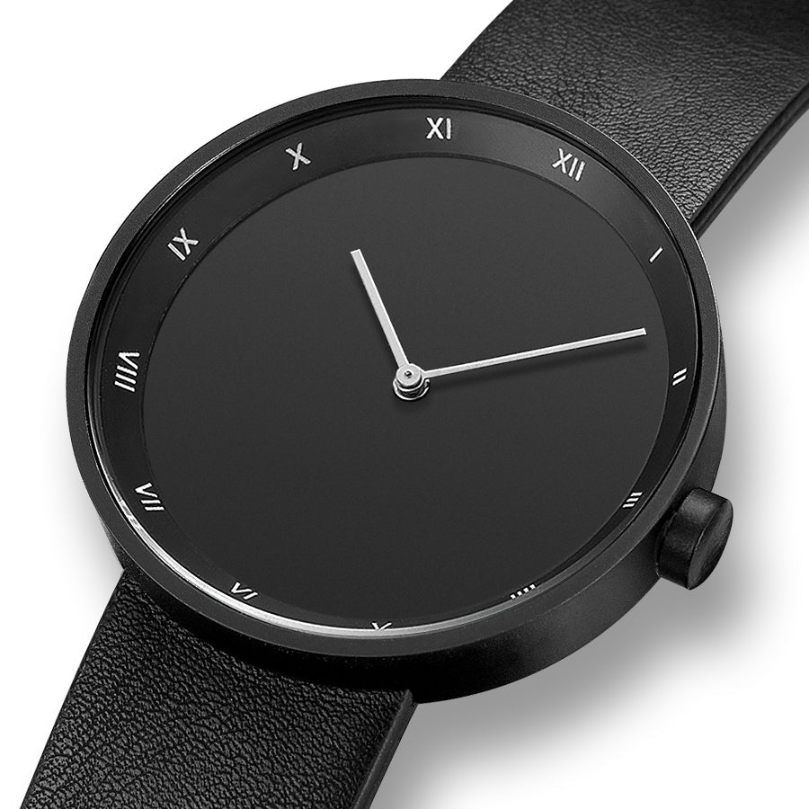 White Roman Numeral Alloy Leather Watch