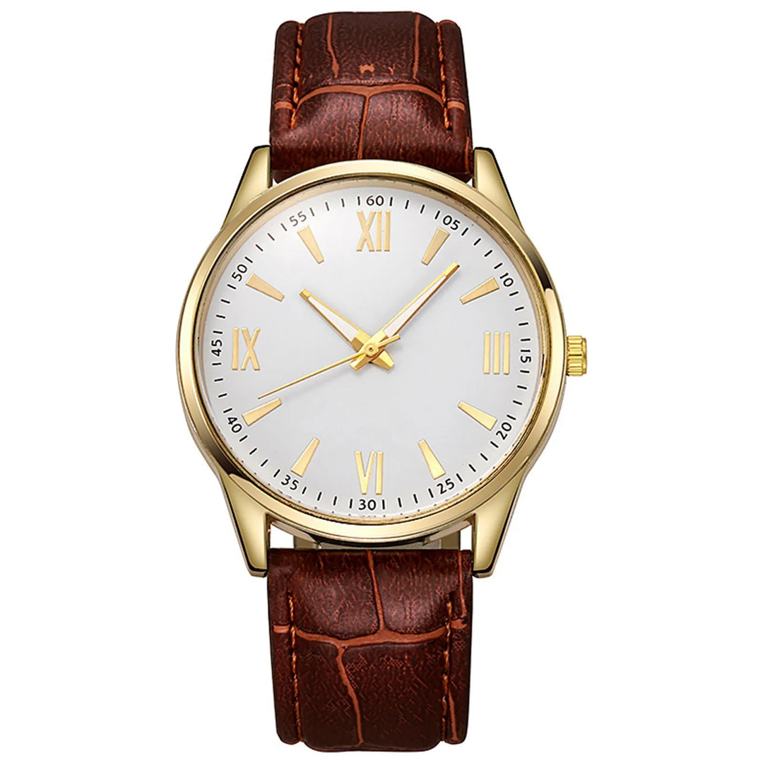 Brown Vintage Alloy Leather Watch