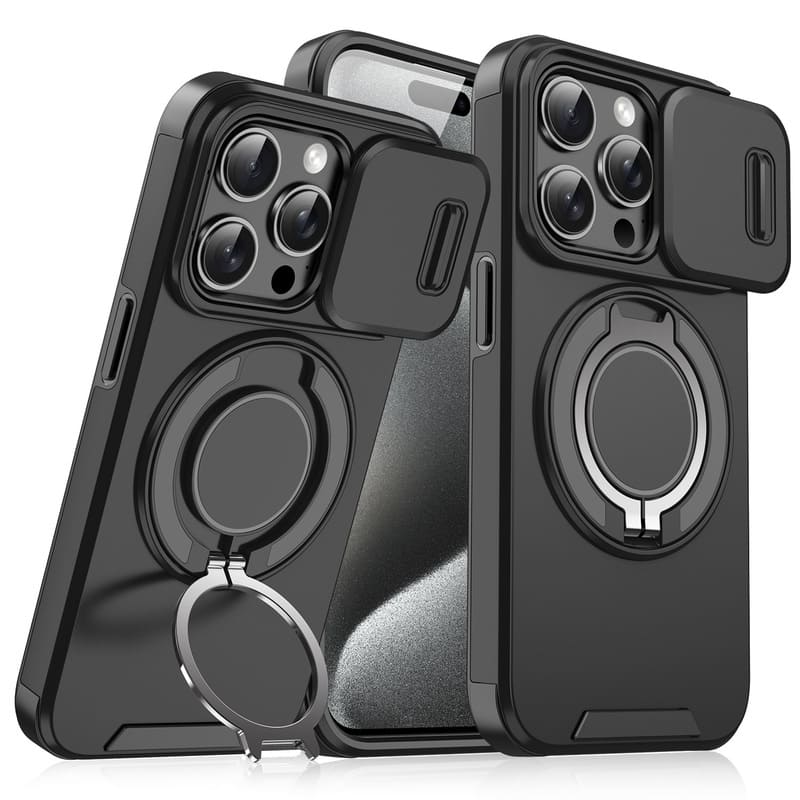 Black Magnetic Kickstand Case front view
