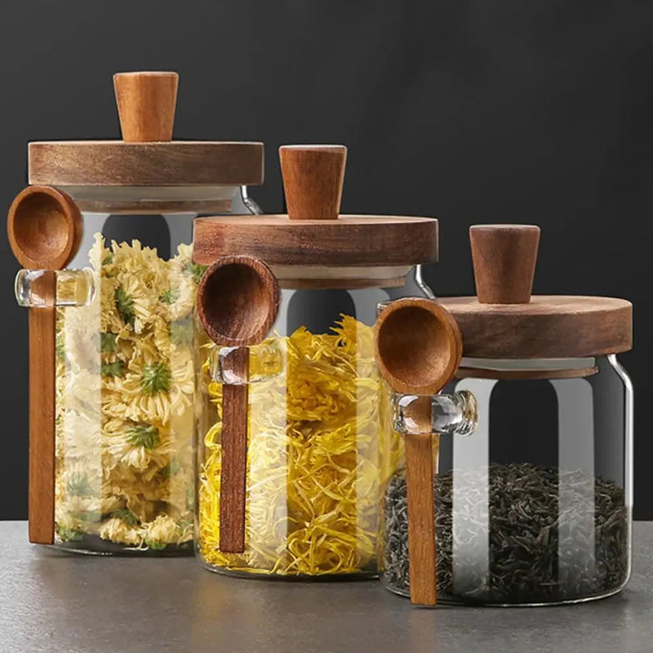 Minimalist Glass Storage Jars with Lids 3