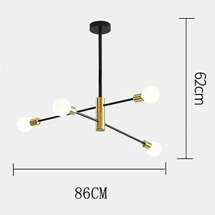 Modern Black Gold Chandelier 6