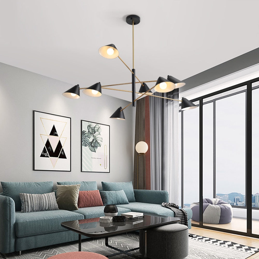 Modern Black and Gold Chandelier 4