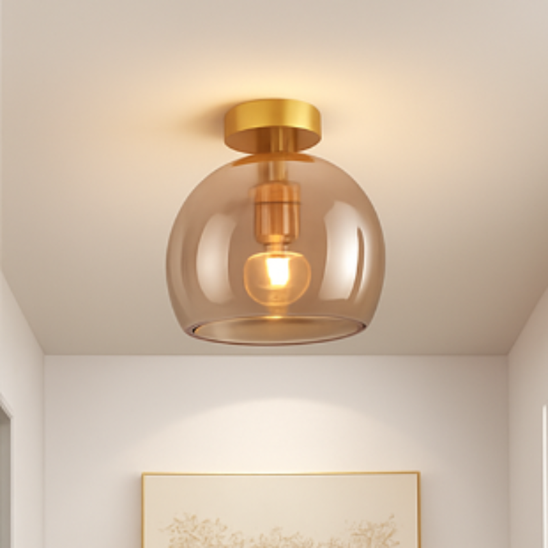 Modern Glass Flush Mount Ceiling Light 0
