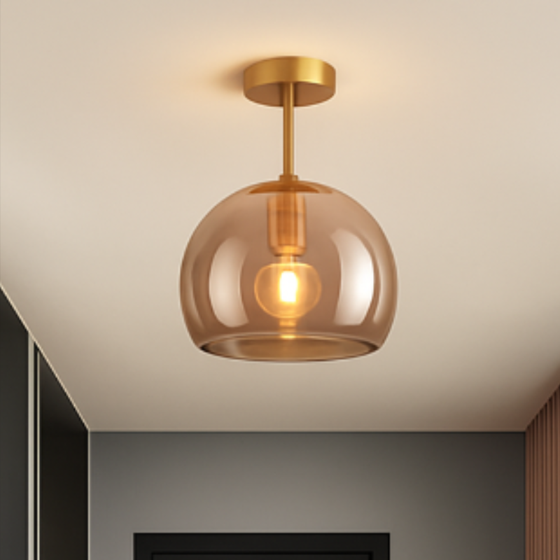Modern Glass Flush Mount Ceiling Light 1