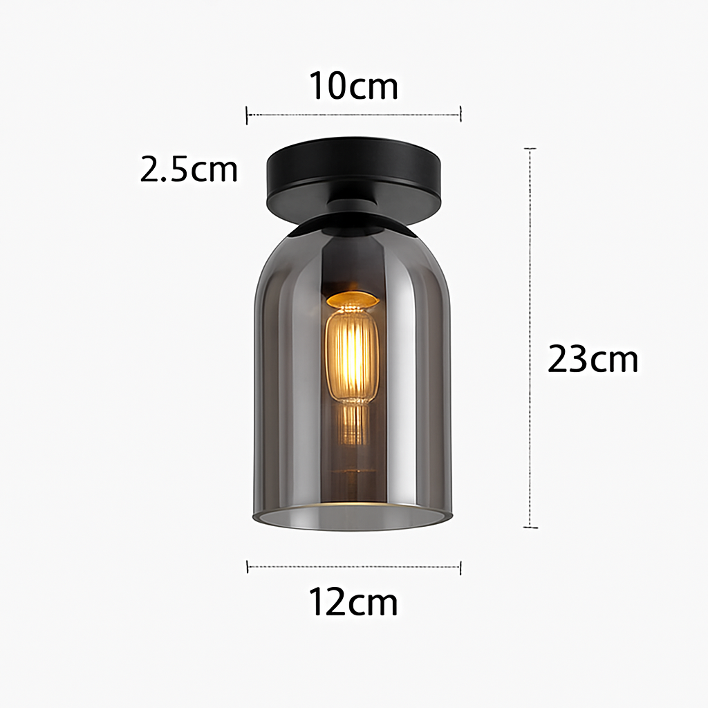 Modern Glass Flush Mount Ceiling Light 12