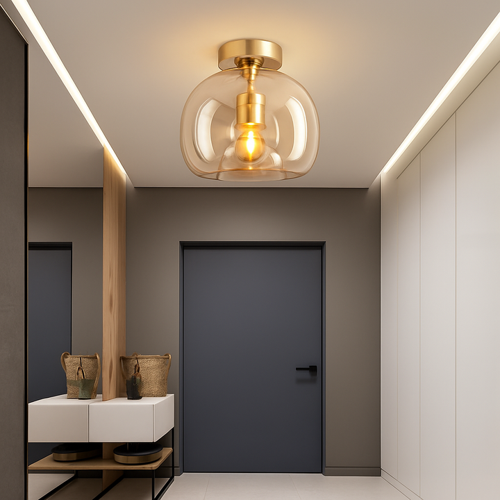 Modern Glass Flush Mount Ceiling Light 4