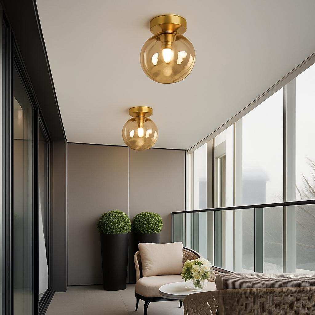 Modern Glass Flush Mount Ceiling Light 6