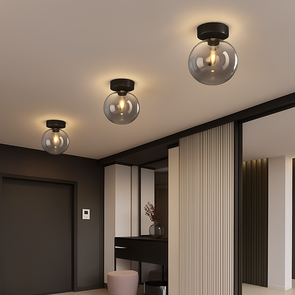 Modern Glass Flush Mount Ceiling Light 7