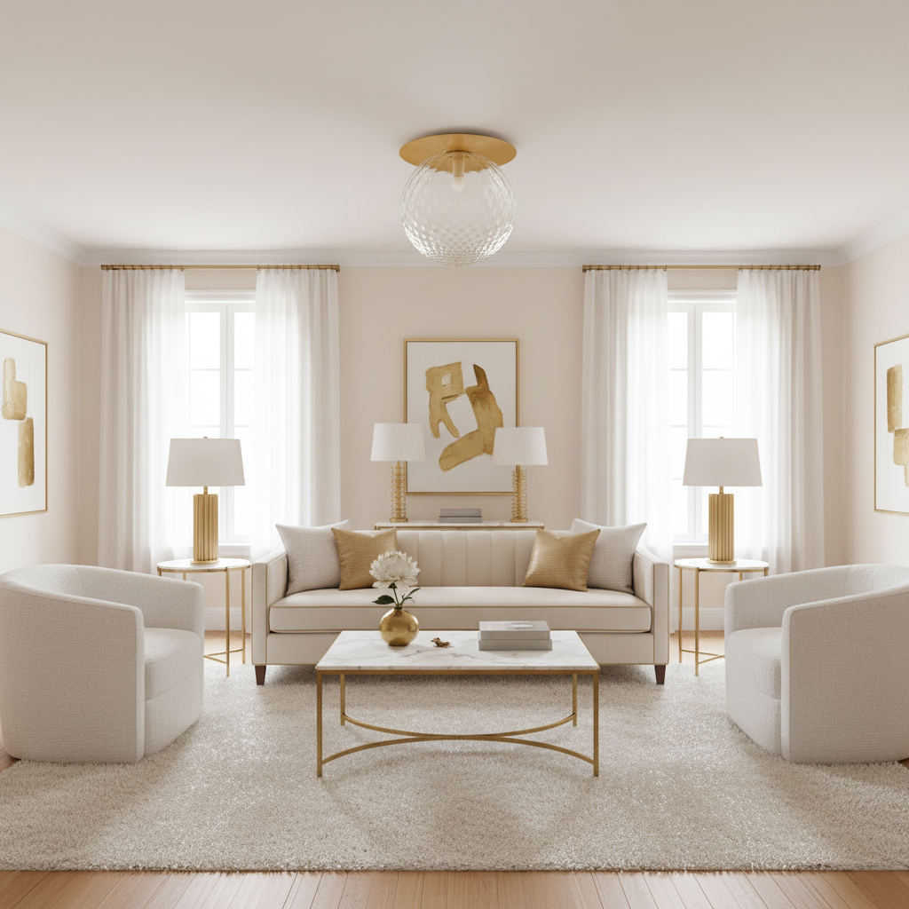 Modern Gold Flush Mount Ceiling Light 3