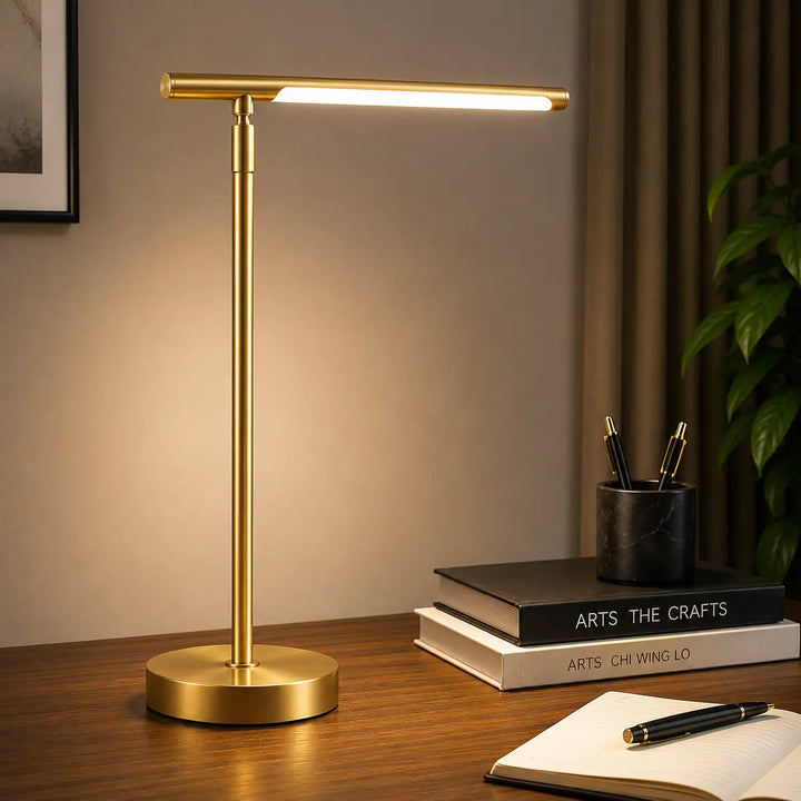 Adjustable Angle Copper Desk Lamp front view