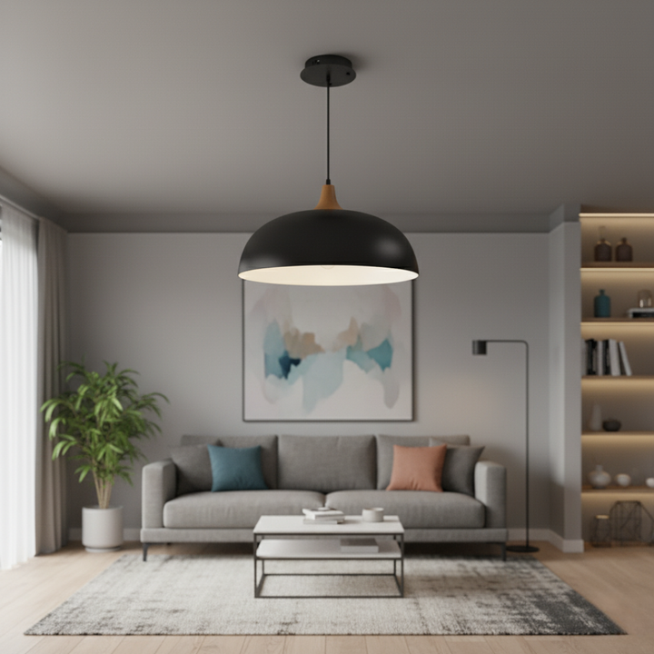 Modern Oak Pendant Light Fixture 1