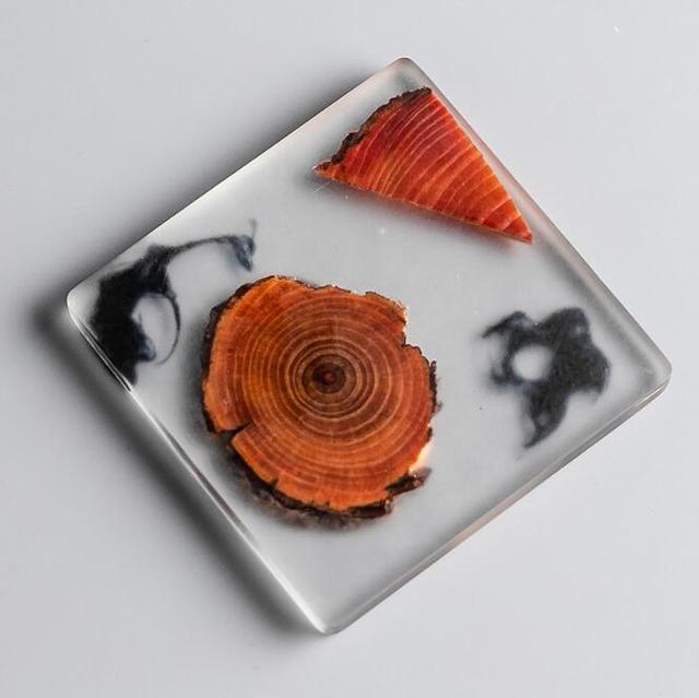 Pine Resin Drink Coaster with holder lifestyle