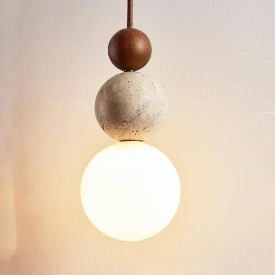 Natural Travertine Pendant Light 0