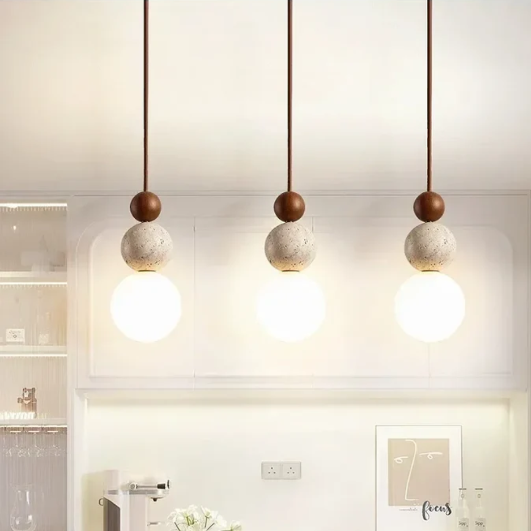 Natural Travertine Pendant Light 1