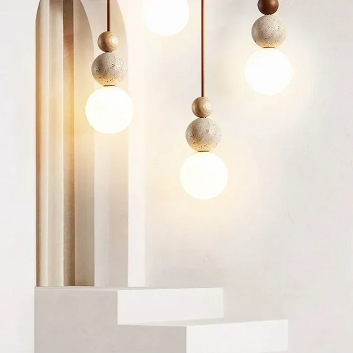 Natural Travertine Pendant Light 2