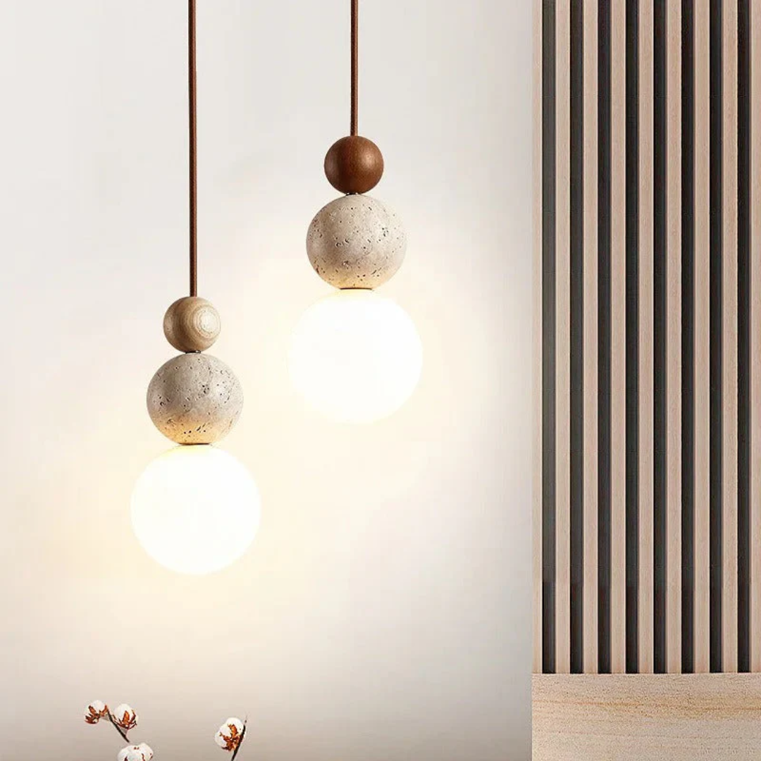 Natural Travertine Pendant Light 3