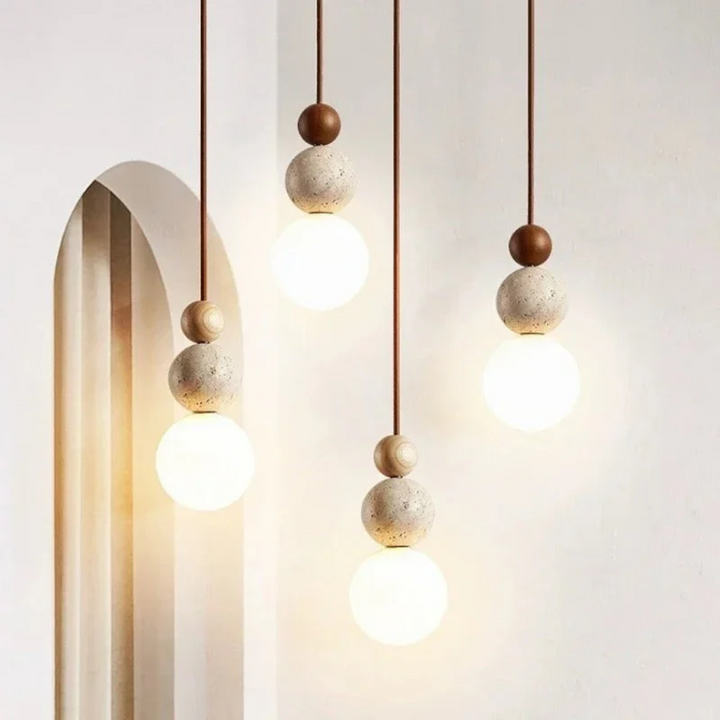Natural Travertine Pendant Light 4
