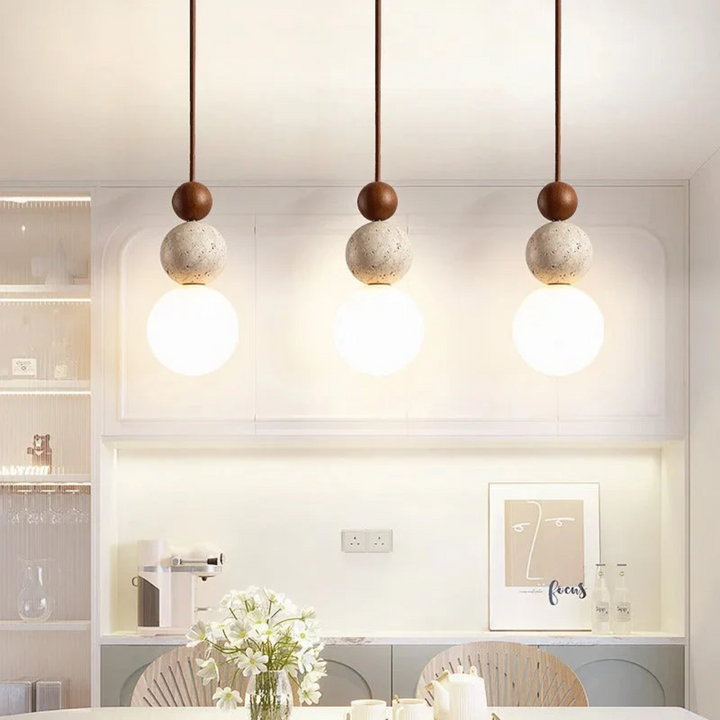 Natural Travertine Pendant Light 5
