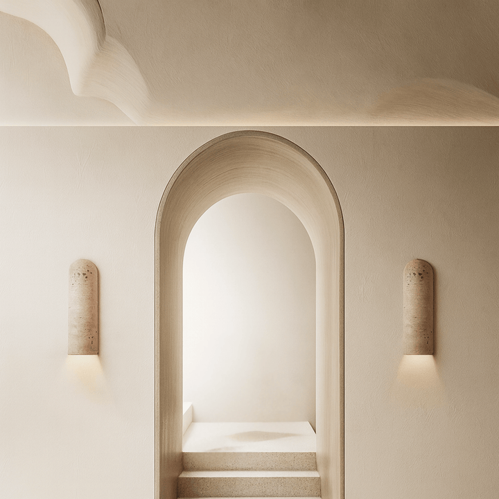 Natural Travertine Wall Sconce 2