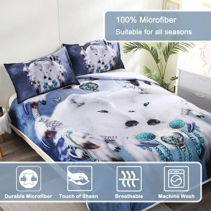 Nature-Inspired Wolf Bedding Set 4
