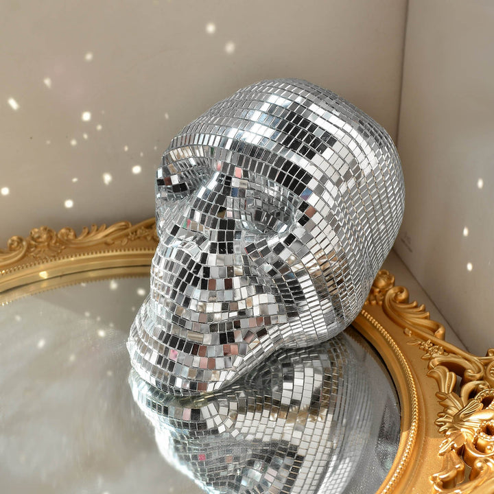 Mosaic Mirror Skull Sculpture – hero view