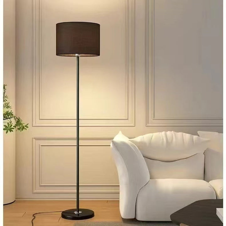 Black Nordic Drum Shade Floor Lamp lifestyle