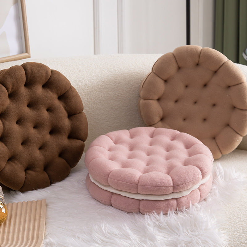 Sandwich Cookie Floor Pillow lifestyle in reading nook