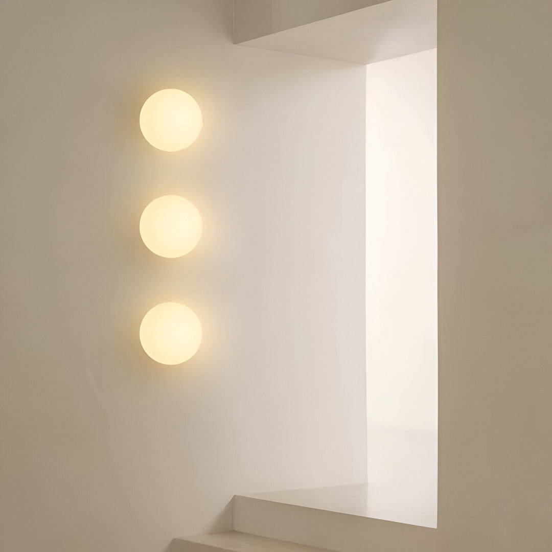 Dioscuri Modern Minimalist Round Frosted Glass LED Wall Sconce Light Fixture