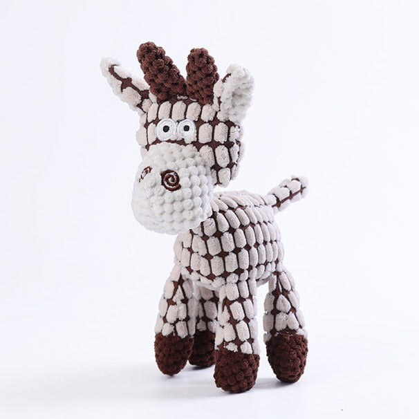 Giraffe Velvet Plush Squeaker Chew Toy front view
