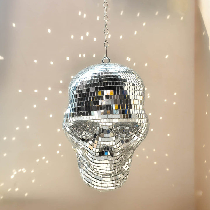 Mosaic Mirror Skull Sculpture – lifestyle view
