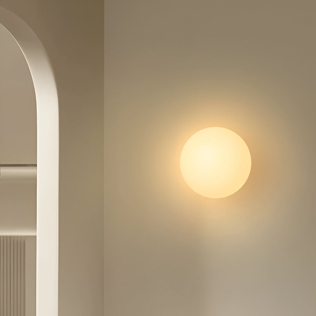 Dioscuri Modern Minimalist Round Frosted Glass LED Wall Sconce Light Fixture