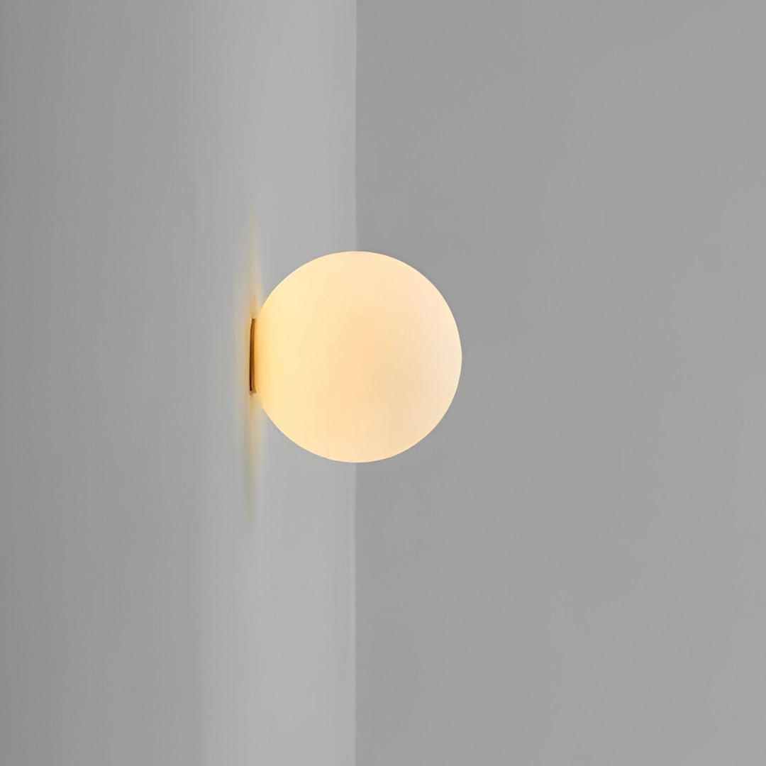 Dioscuri Modern Minimalist Round Frosted Glass LED Wall Sconce Light Fixture