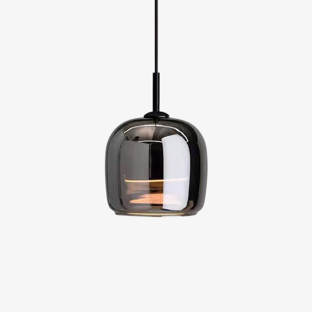 Ember Smoked Glass Pendant Light: Modern Bell-Jar Design, Warm Ambient Glow