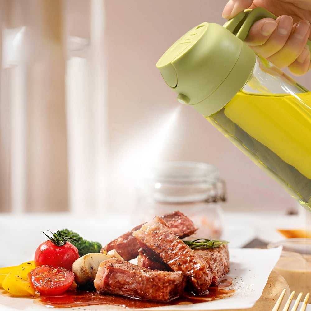 Refillable Glass Oil Sprayer lifestyle in use