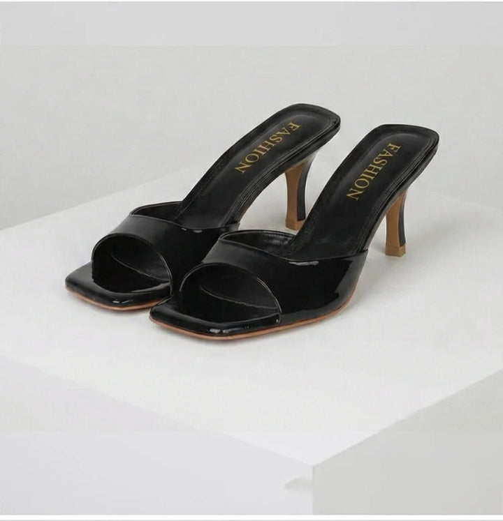 Open Toe Block Heel Mules 6