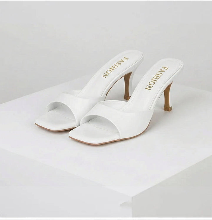 Open Toe Block Heel Mules 9