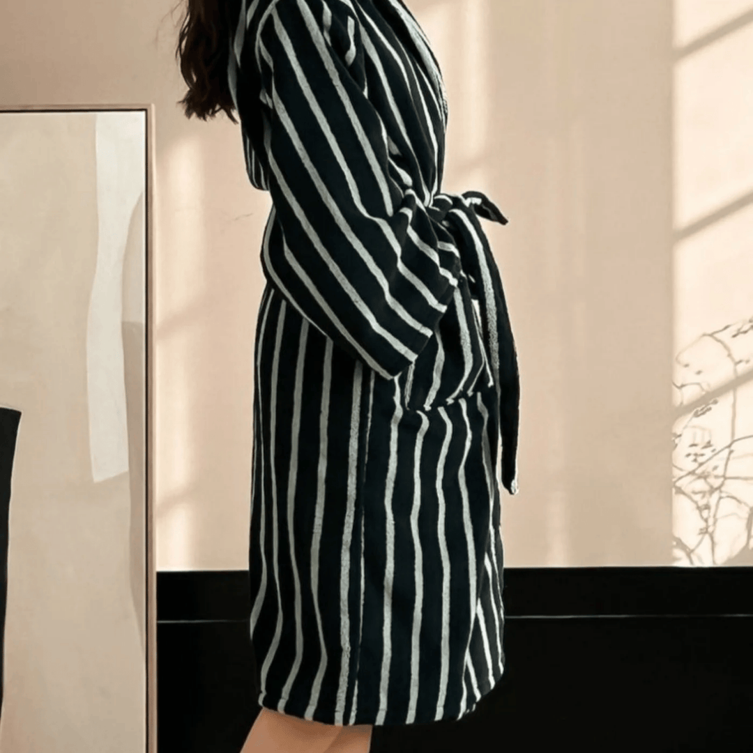 Green Heavyweight Jacquard Cotton Robe back view