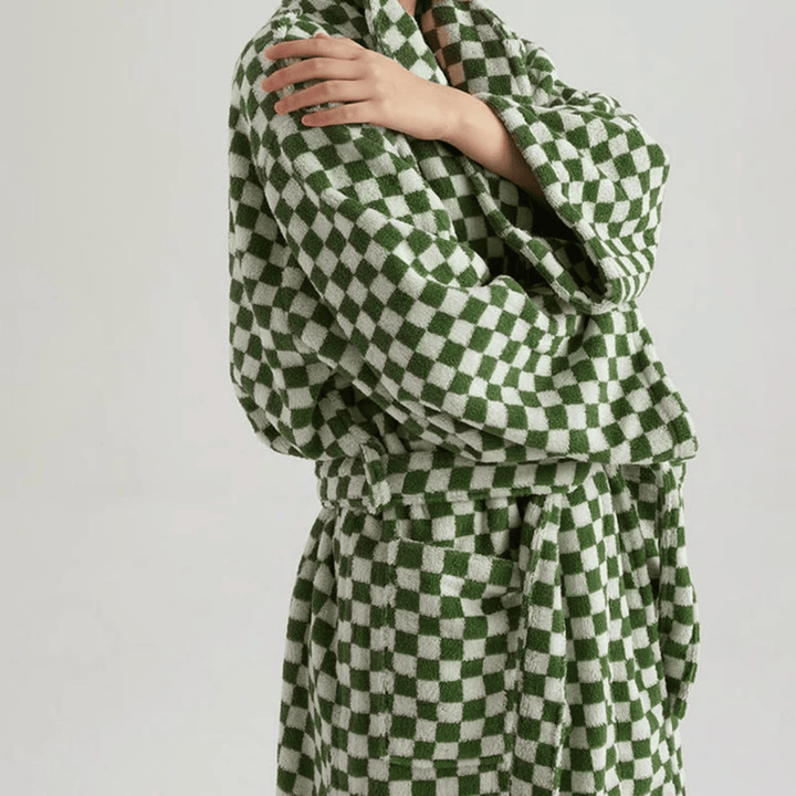 Organic Cotton Plaid Bathrobe 0