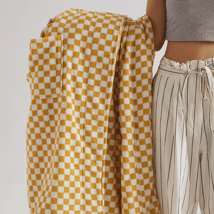 Organic Cotton Plaid Bathrobe 5